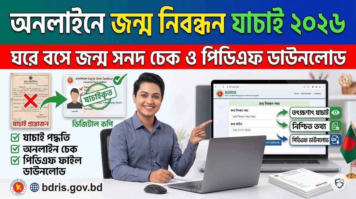 অনলাইনে জন্ম নিবন্ধন যাচাই ২০২৬: ঘরে বসে জন্ম সনদ চেক ও পিডিএফ ডাউনলোড
