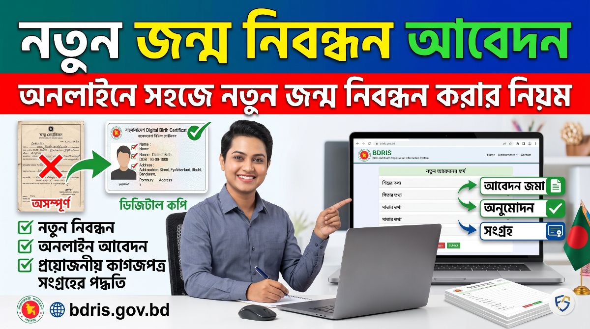 জন্ম নিবন্ধন আবেদন করার সম্পূর্ণ নিয়ম ২০২৬: অনলাইনে নতুন জন্ম সনদ তৈরির সহজ উপায়