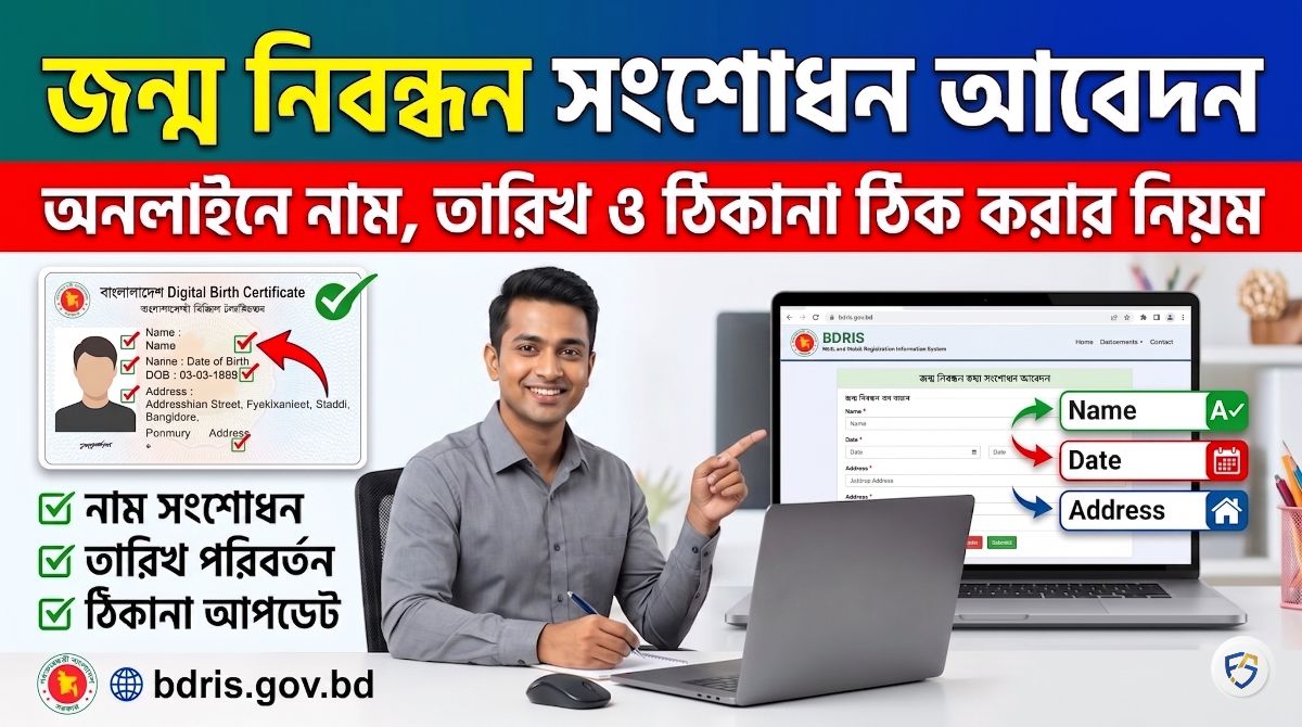 জন্ম নিবন্ধন সংশোধন আবেদন: অনলাইনে নাম, তারিখ ও ঠিকানা ঠিক করার নিয়ম
